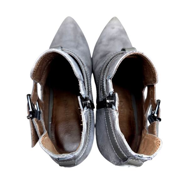 DONALD Pliner Grey Suede Womens Designer Boots Buckles Shoes Booties Size 6.5M - Picture 9 of 11